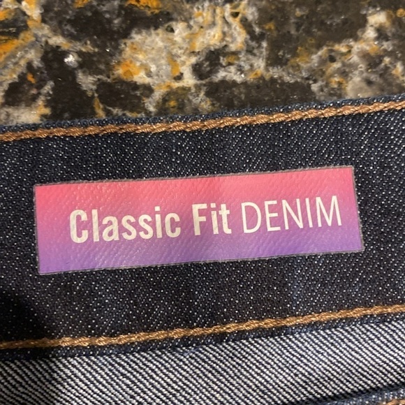 Q womens JMS solid dark blue stretch classic fit plus size jeans 24WS. Like New - Picture 6 of 7